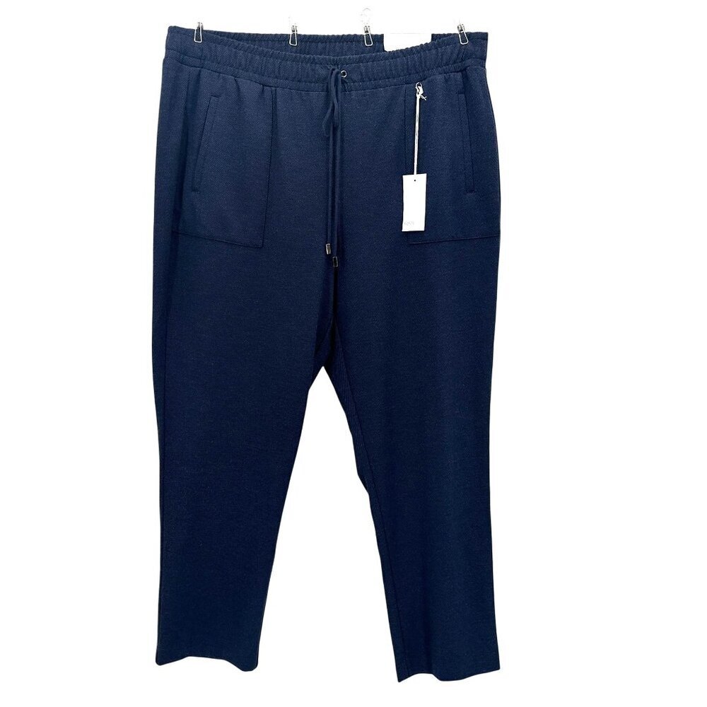 NEW Lane Bryant Ponte Womens 14/16 Pants Ankle Blue Pull On Drawstring